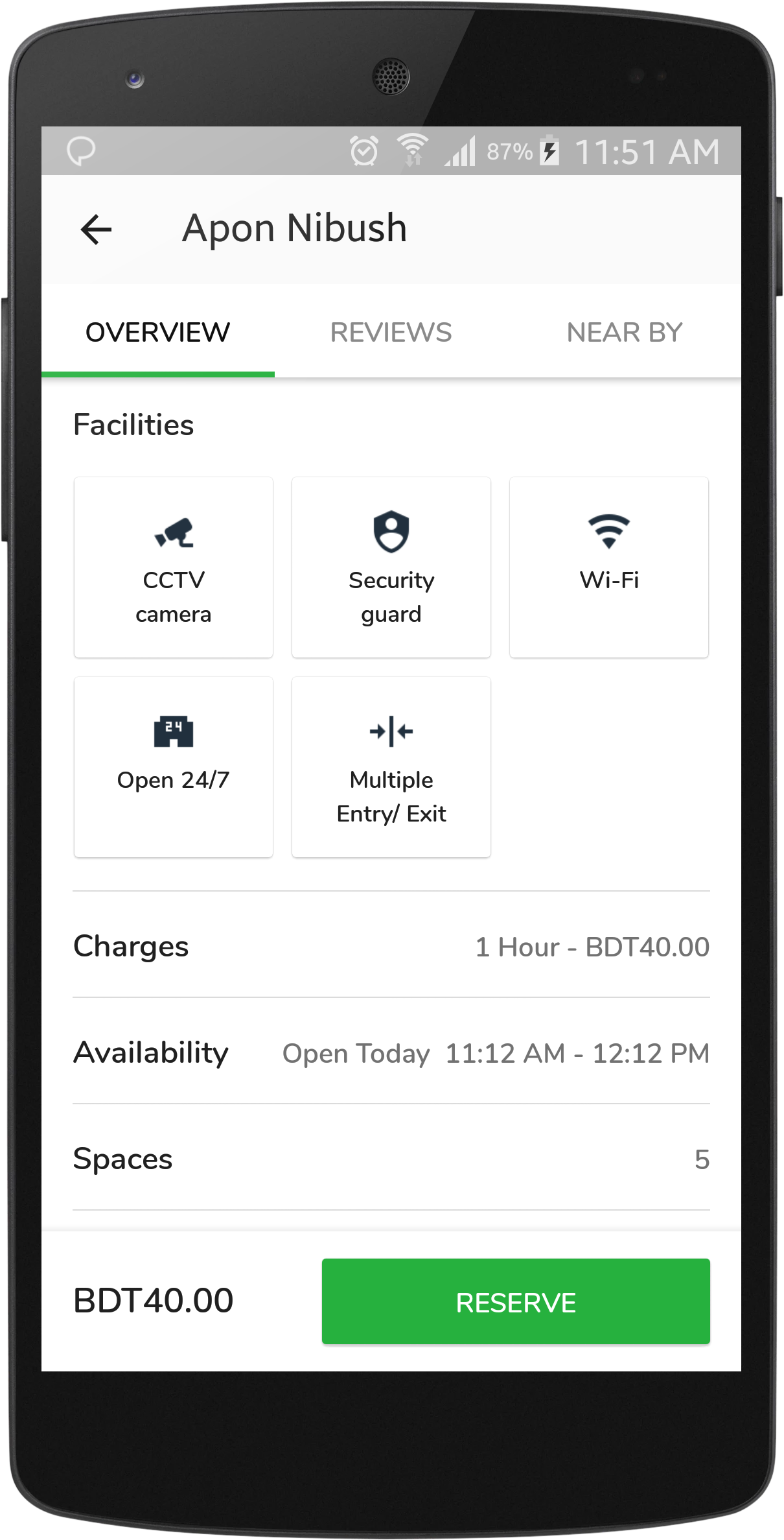 Parkly — booking on the map